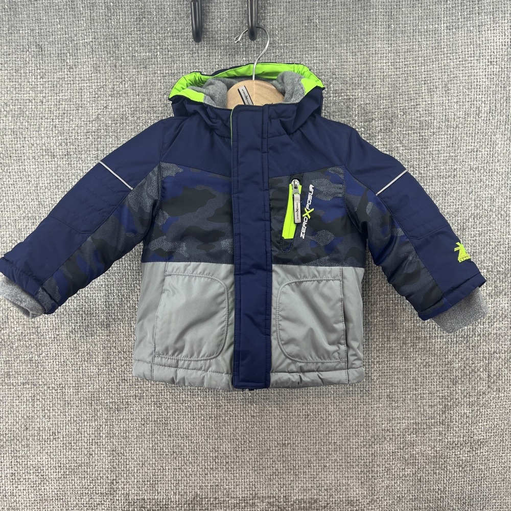 Zero Exposure Baby Boys Hooded Winter‎ Jacket 18M Navy Camo Hooded Pockets